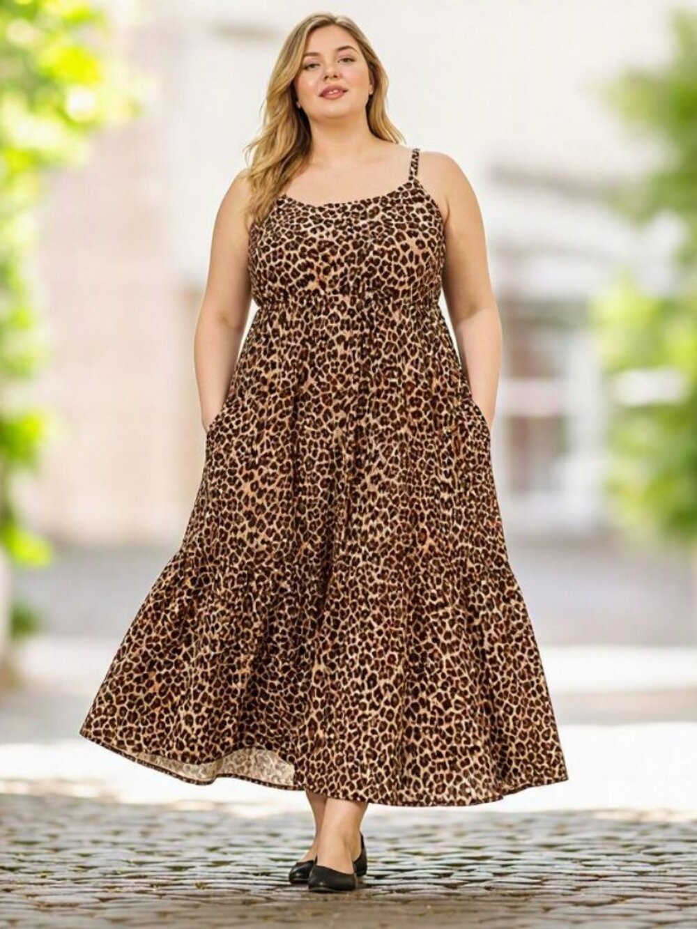 Torrid Leopard Print Tiered Maxi Dress Challis Plus Size 4/4X